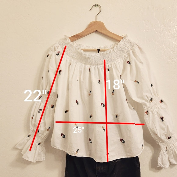 Zara White Floral Off Shoulder Blouse - Picture 10 of 13